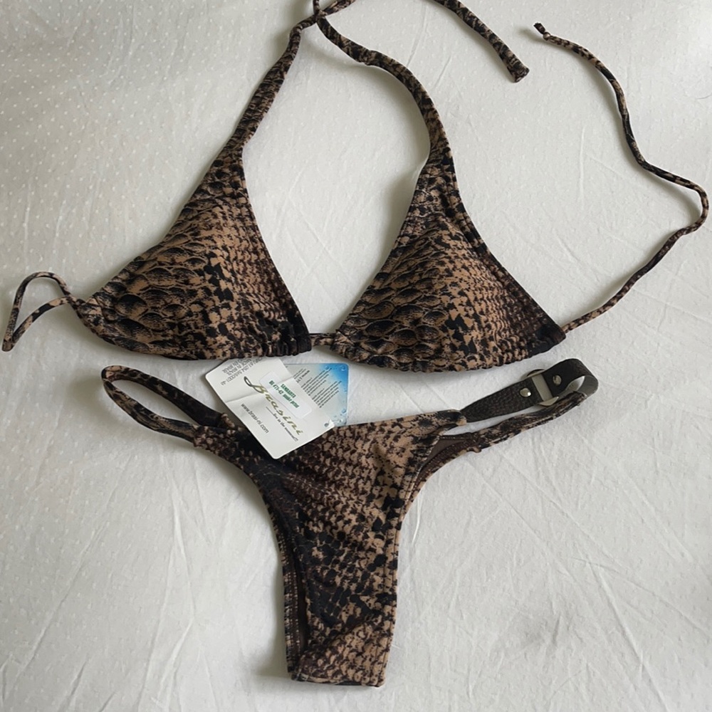 Brasi-ni Sambaista Thong Bikini - Snake Print